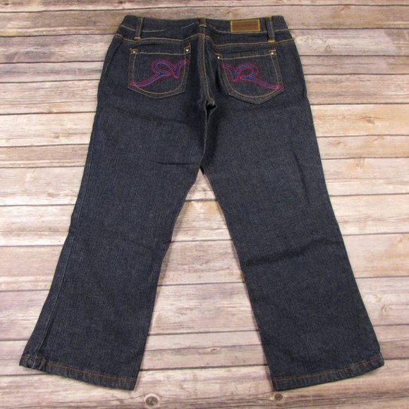 Rocawear Dark Blue Denim Capris Cropped Jeans Size 3 Roca Wear - Picture 6 of 7